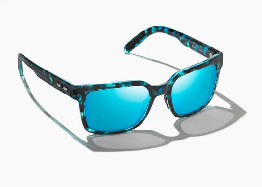 Blue Tortoise Gloss w/Blue Mirror Glass Lens Bajio Paila Polarized Sunglasses in Blue Tortoise Gloss BAJIO