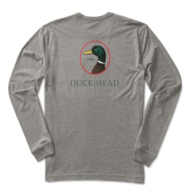 Load image into Gallery viewer, Heather Grey / MED Duck Head Logo Long Sleeve T-Shirt - Men's Duck Head Logo Long Sleeve T-Shirt - Men's Duck Head