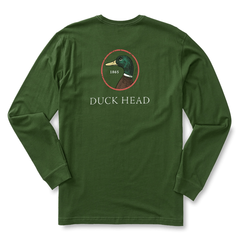 Load image into Gallery viewer, Pine Green / SM Duck Head Logo Long Sleeve T-Shirt - Men's Duck Head Logo Long Sleeve T-Shirt - Men's Duck Head