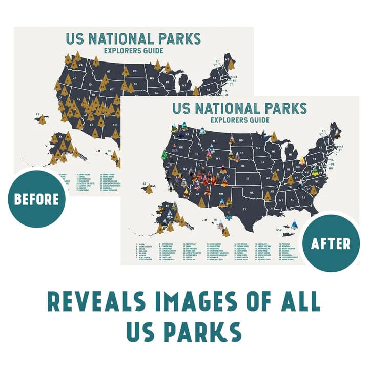 Load image into Gallery viewer, Beige Epic Adventure Maps National Parks Scratch Off Map Epic Adventure Maps
