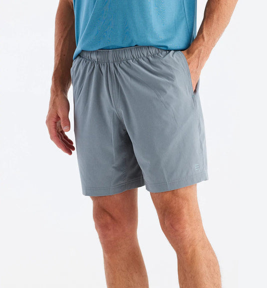 Slate / SM Free Fly 7" Lined Breeze Shorts - Men's Free Fly