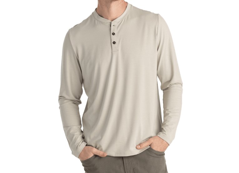 Load image into Gallery viewer, Sandstone / SM Free Fly Bamboo Flex Longsleeve Henley - Men&#39;s Free Fly

