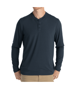 Load image into Gallery viewer, Midnight / SM Free Fly Bamboo Flex Longsleeve Henley - Men&#39;s Free Fly
