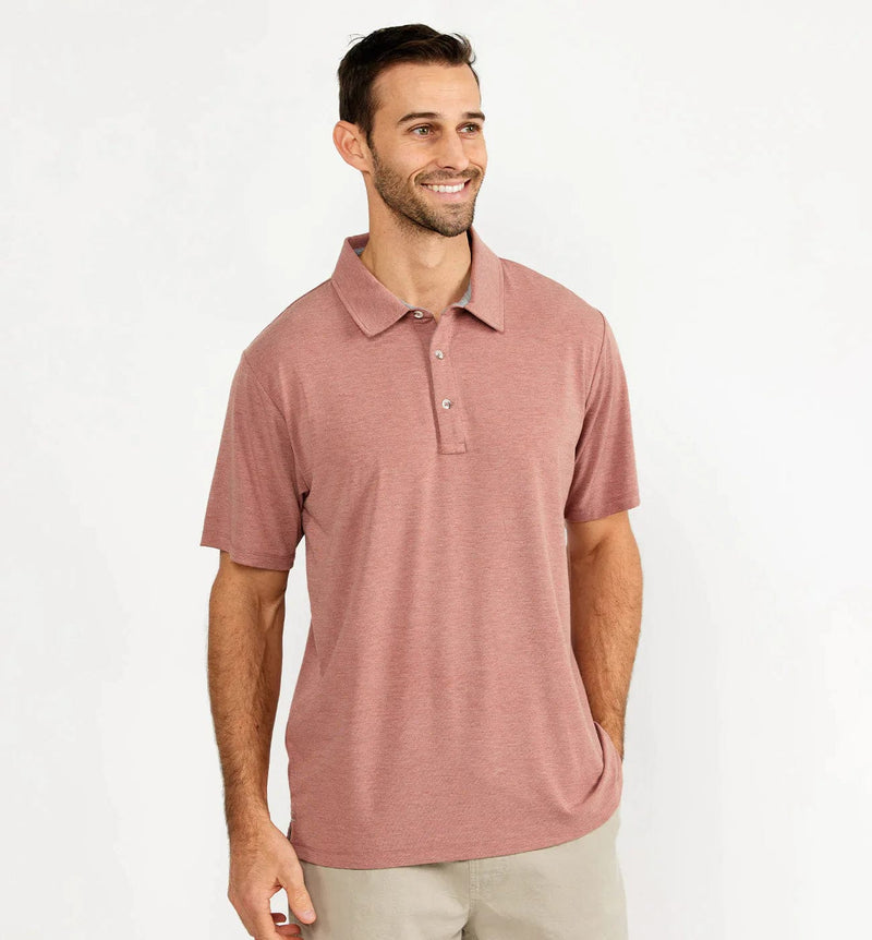 Load image into Gallery viewer, Heather Brick / MED Free Fly Bamboo Flex Polo - Men&#39;s Free Fly
