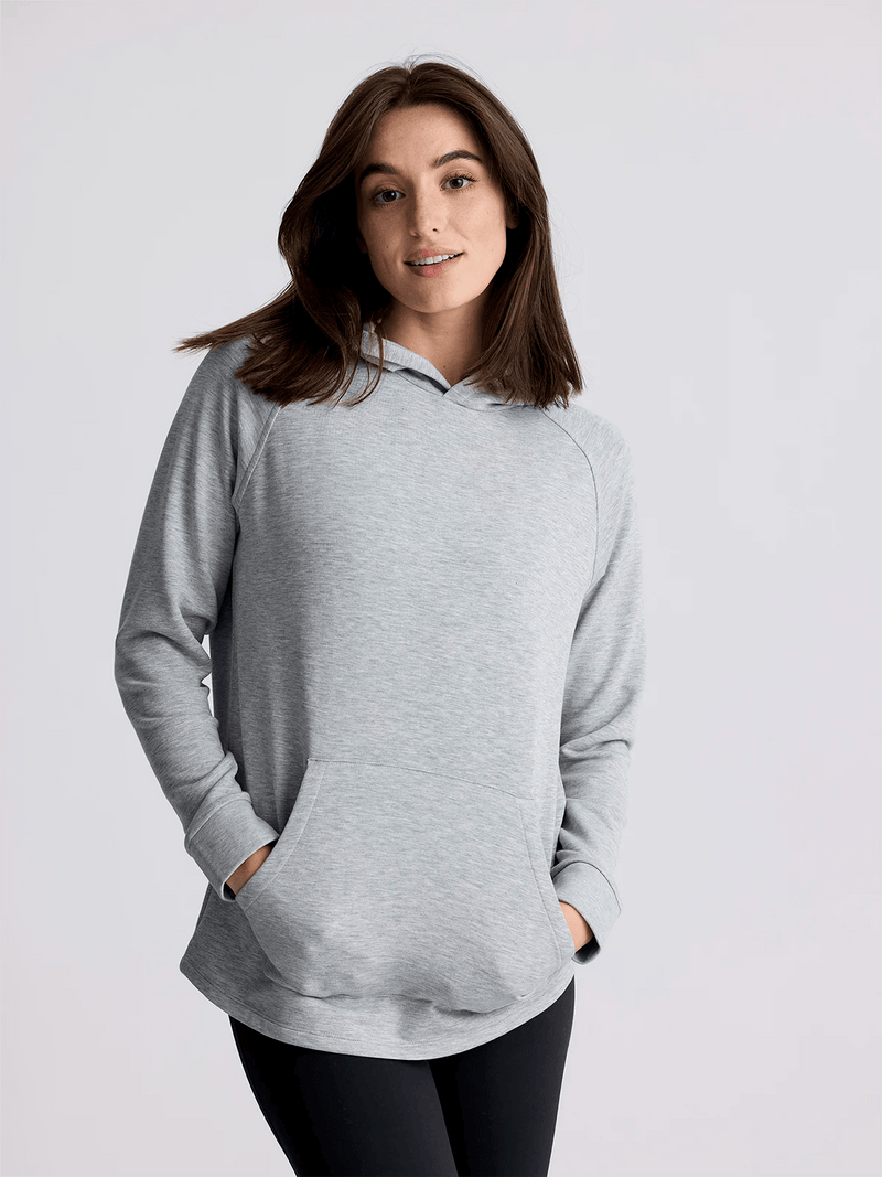 Load image into Gallery viewer, Light Heather Grey / SM Free Fly Bamboo Lightweight Fleece Hoodie - Women's Free Fly Bamboo Lightweight Fleece Hoodie - Women's Free Fly