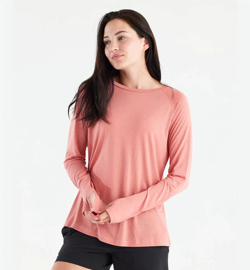 Load image into Gallery viewer, Bright Clay / SM Free Fly Bamboo Lightweight Longsleeve II - Women&#39;s Free Fly
