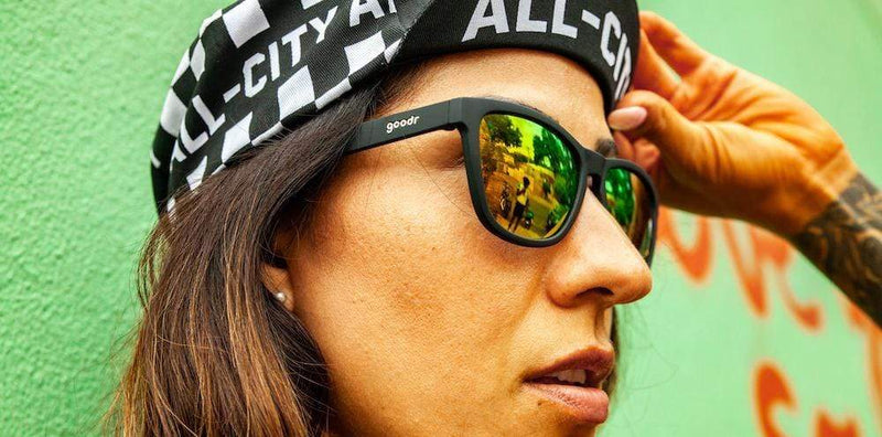 Load image into Gallery viewer, Black Goodr "Whiskey Shots With Satan" Polarized Sunglasses Goodr