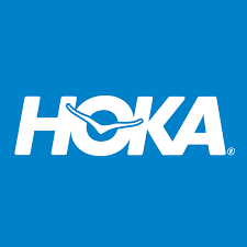Hoka blue logo white text