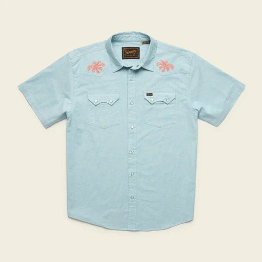 Fronds : Nile Blue / MED Howler Bros Crosscut Deluxe Shortsleeve - Men's Howler Bros