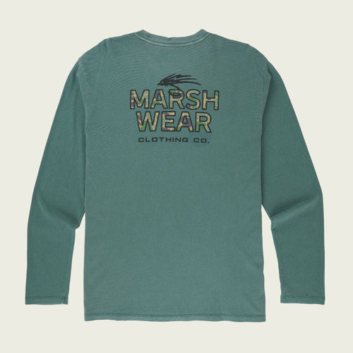 Duck Green / SM Marsh Wear Fly Patch Duck Longsleeve T-Shirt - Men's Marsh Wear