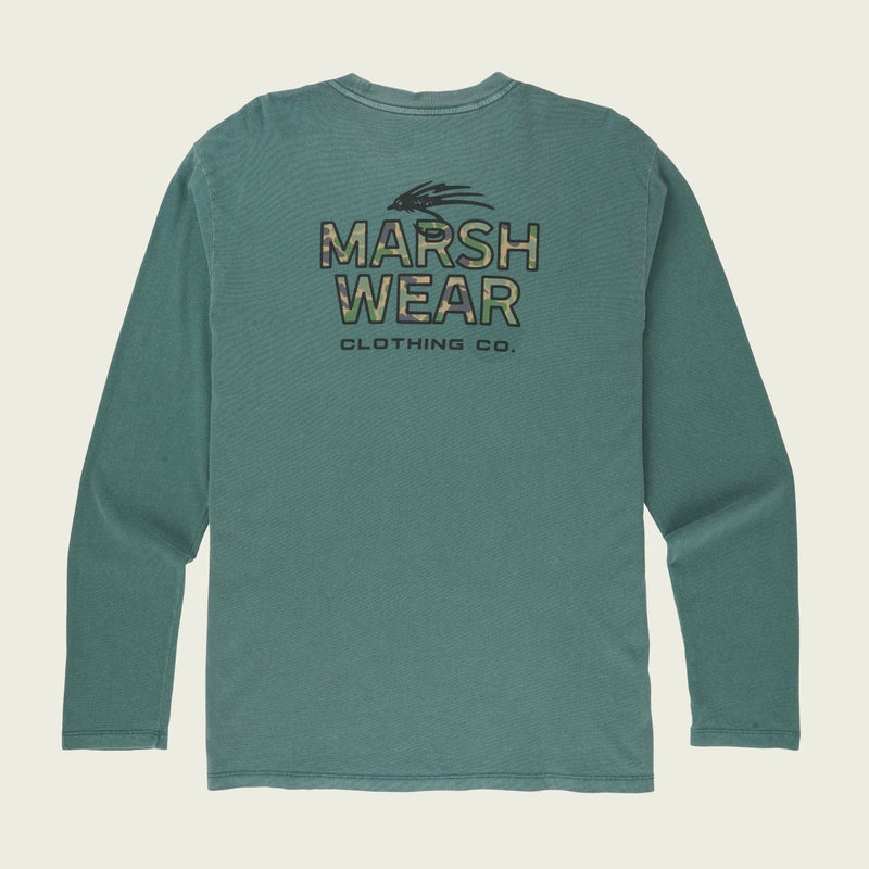 Load image into Gallery viewer, Duck Green / SM Marsh Wear Fly Patch Duck Longsleeve T-Shirt - Men&#39;s Marsh Wear
