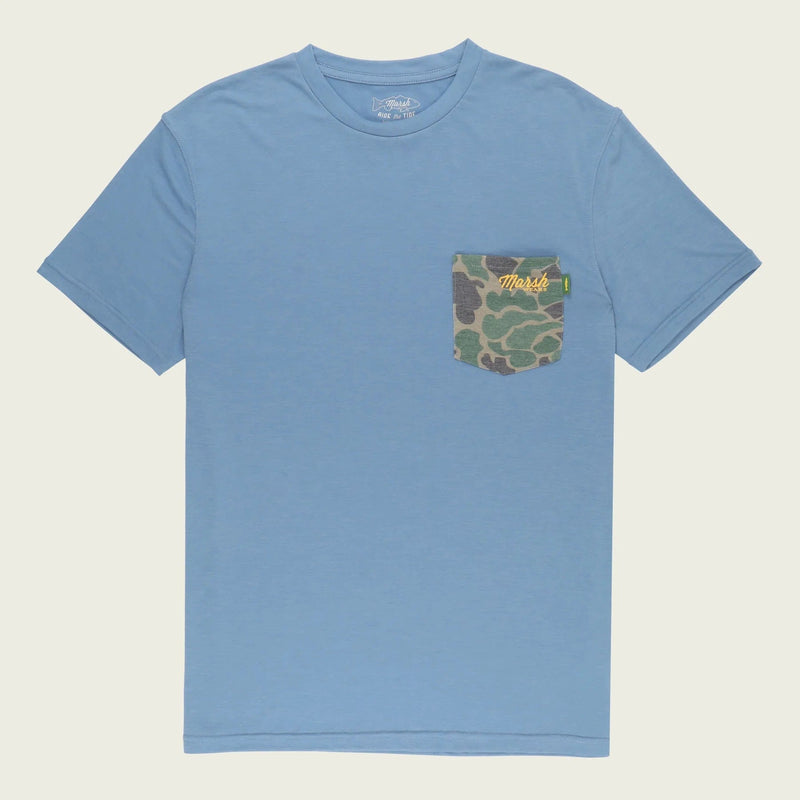Load image into Gallery viewer, Mirage Blue / SM Marsh Wear Mallard Camo Pocket Pamlico Shirt - Men's Marsh Wear