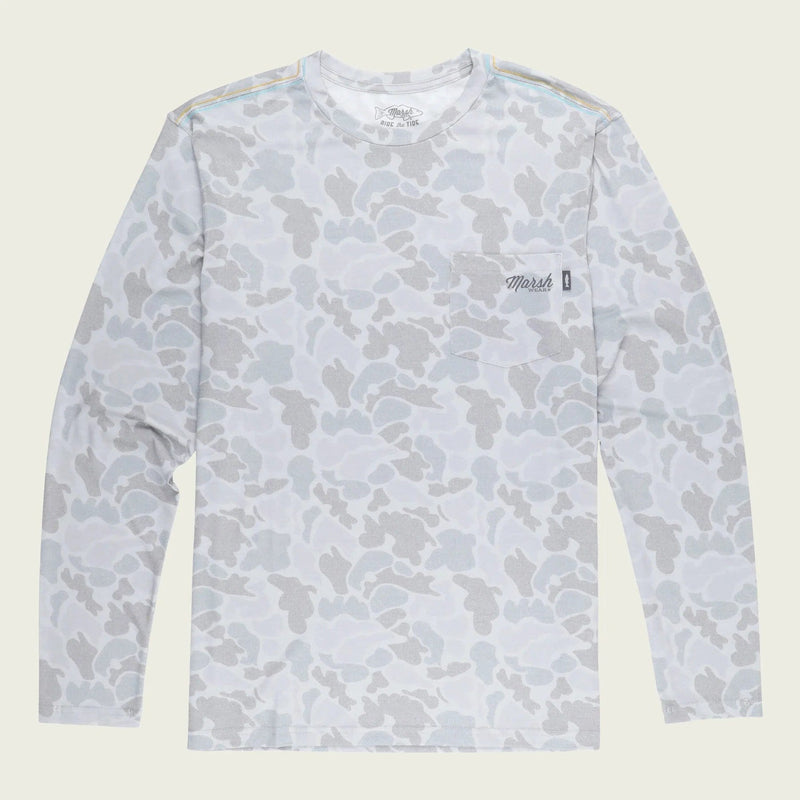 Load image into Gallery viewer, Gray Mallard Camo / SM Marsh Wear Mallard Pamlico Long Sleeve Performance Shirt - Men&#39;s Marsh Wear
