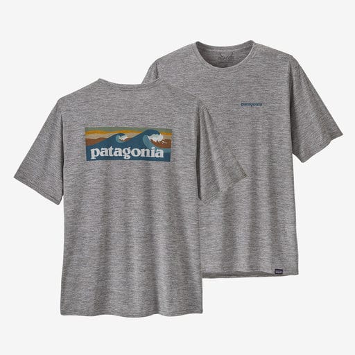 Load image into Gallery viewer, Boardshort Logo Abalone Blue: Feather Grey / SM Patagonia Capilene Cool Daily Graphic Shirt - Men&#39;s PATAGONIA INC
