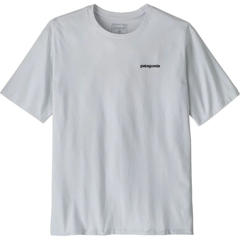 Load image into Gallery viewer, Patagonia Men's Take A Stand Responsibili-Tee in Rainbow Run White Patagonia Men's Take A Stand Responsibili-Tee in Rainbow Run White Patagonia Inc