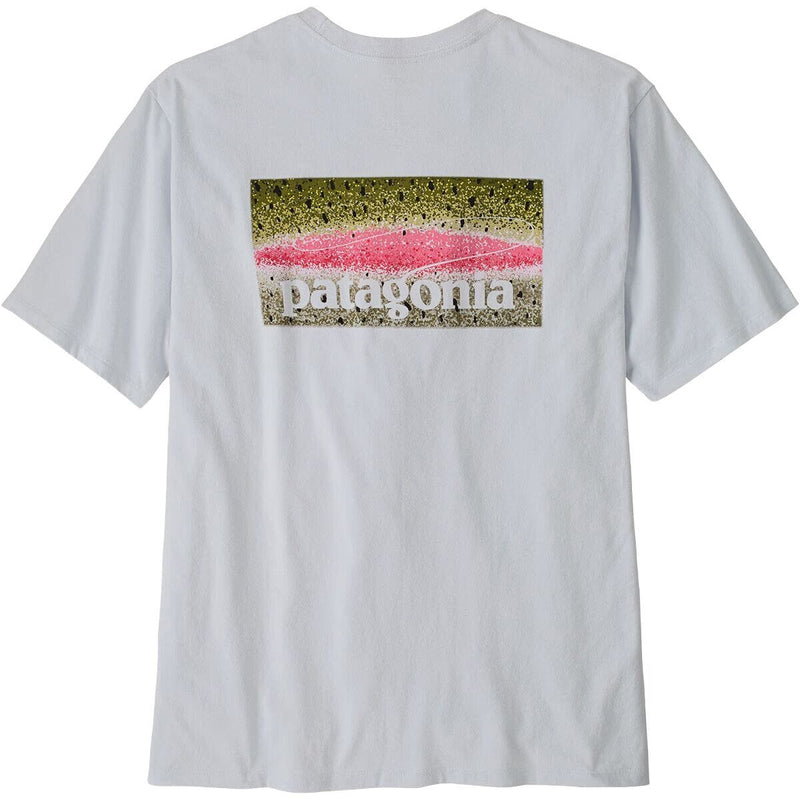 Load image into Gallery viewer, Rainbow Run White / SM Patagonia Men's Take A Stand Responsibili-Tee in Rainbow Run White Patagonia Men's Take A Stand Responsibili-Tee in Rainbow Run White Patagonia Inc