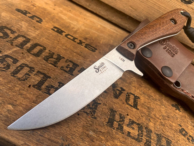 Load image into Gallery viewer, Beignet Brown Burlap Micarta Smith &amp; Sons Spur Knife SMITH AND SONS
