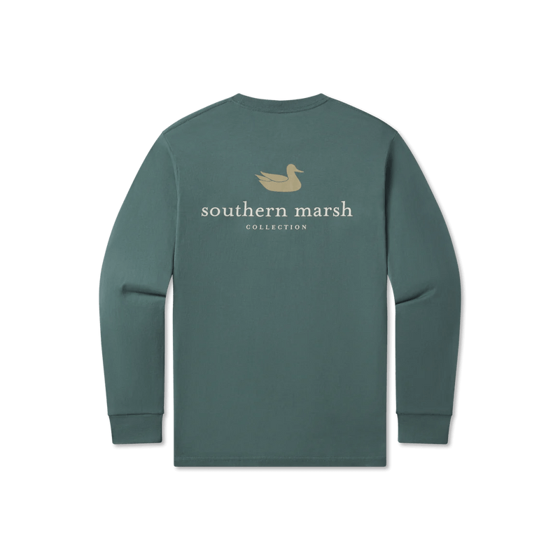Load image into Gallery viewer, Hunter Green / MED Southern Marsh Longsleeve Authentic Tee - Men&#39;s Southern Marsh Authentic Long Sleeve Tee- Men&#39;s Southern Marsh
