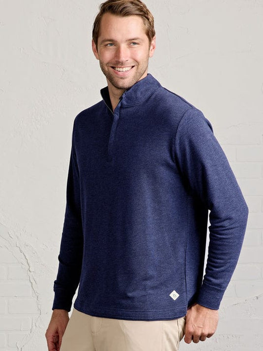 Tasc Men's Stadium French Terry Quarter Zip in Classic Navy Heather Tasc Men's Stadium French Terry Quarter Zip in Classic Navy Heather Tasc