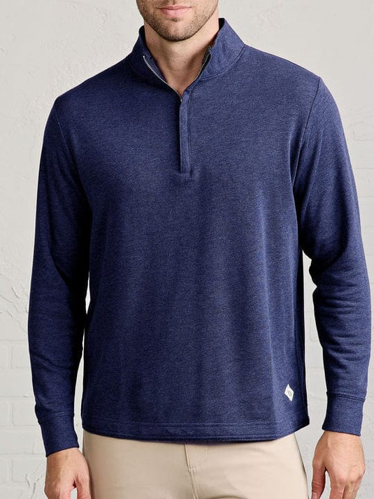 Classic Navy Heather / SM Tasc Men's Stadium French Terry Quarter Zip in Classic Navy Heather Tasc Men's Stadium French Terry Quarter Zip in Classic Navy Heather Tasc