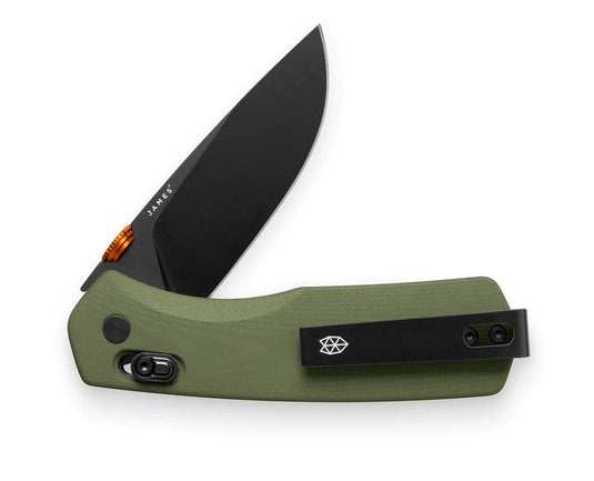OD Green + Orange + Black / Medium The James Brand The Carter Straight Blade Knife The James Brand