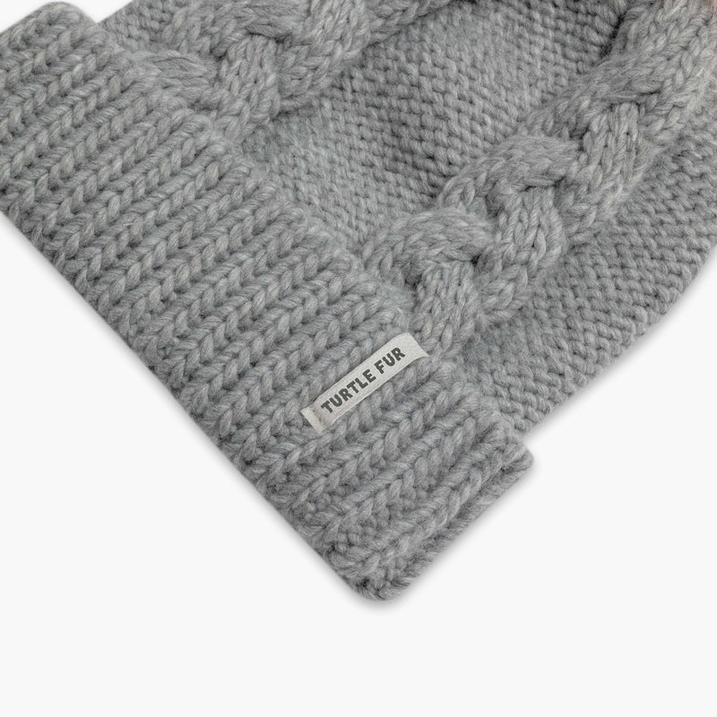 Load image into Gallery viewer, Smoke Turtle Fur Lizzy Faux Fur Pom Beanie - Youth Turtle Fur