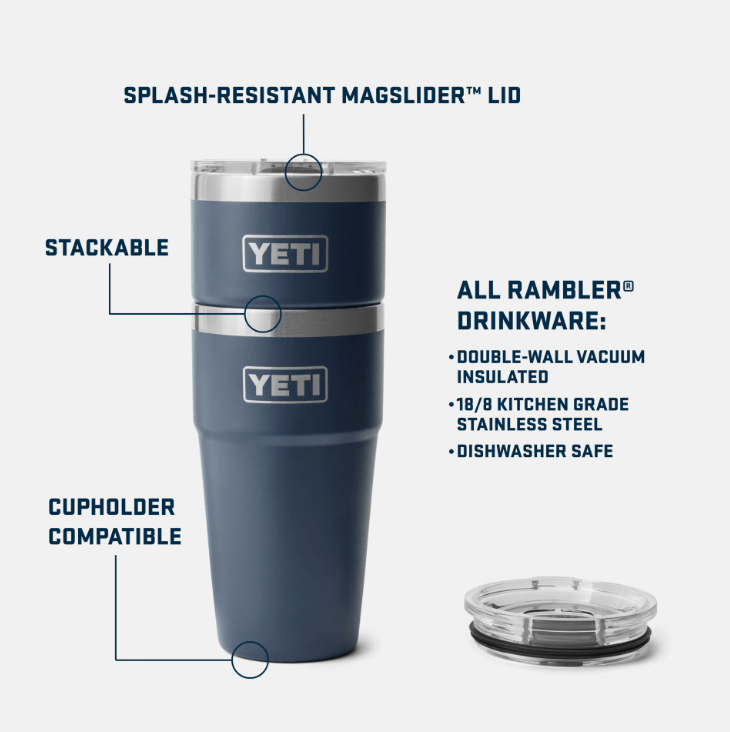 Load image into Gallery viewer, Navy Yeti Rambler 20oz Stackable Cup with Magslider Lid Yeti Coolers
