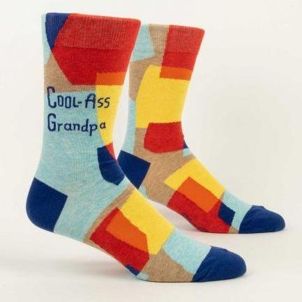 One Size Blue Q Men's "Cool A** Grandpa" Crew Socks Blue Q