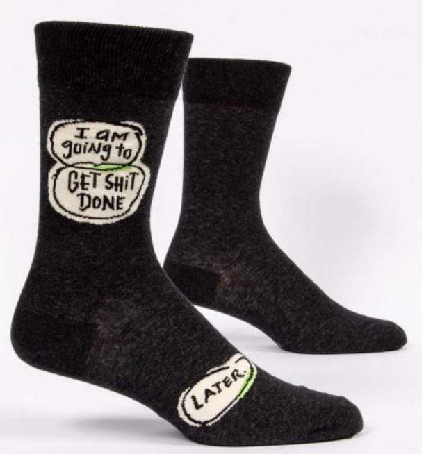 Load image into Gallery viewer, One Size Blue Q Men's "Get Sh*t Done" Crew Socks Blue Q