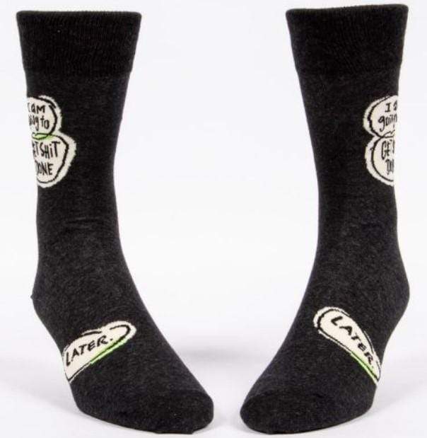 Load image into Gallery viewer, One Size Blue Q Men's "Get Sh*t Done" Crew Socks Blue Q
