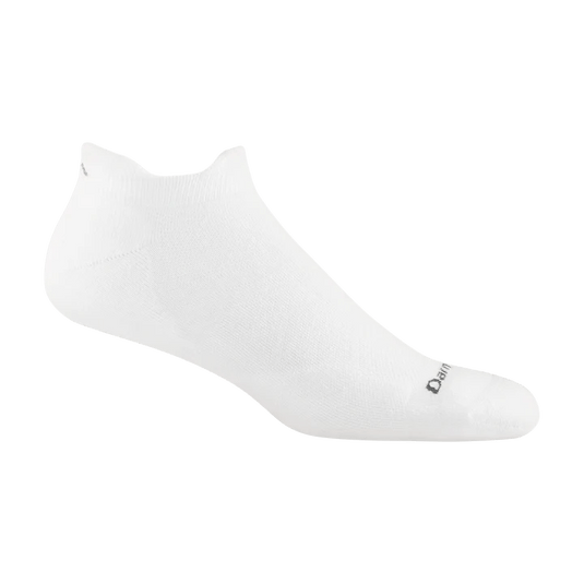 White / MED Darn Tough Coolmax Run No Show Tab Ultra Lightweight Running Sock - Men's Darn Tough