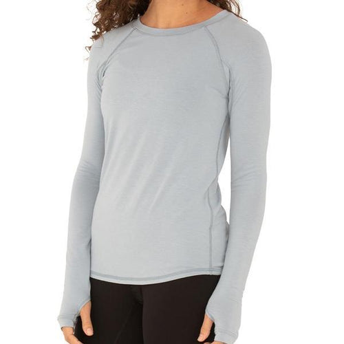 Cays Blue / SM Free Fly Women's Bamboo Midweight Long Sleeve Crew Shirt Free Fly