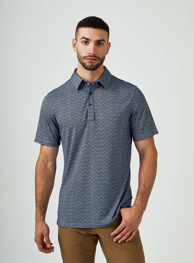 Load image into Gallery viewer, Steel Blue / SM 7Diamonds Tantalum Pima Polo - Men&#39;s 7Diamonds
