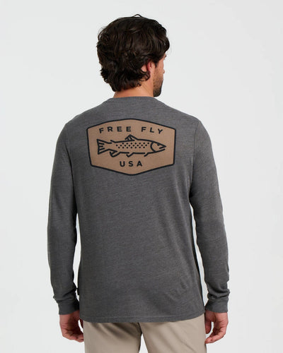 Free Fly Men's Freshwater Long Sleeve in Heather Black Sand