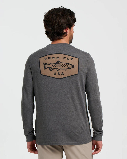 Free Fly Men's Freshwater Long Sleeve in Heather Black Sand