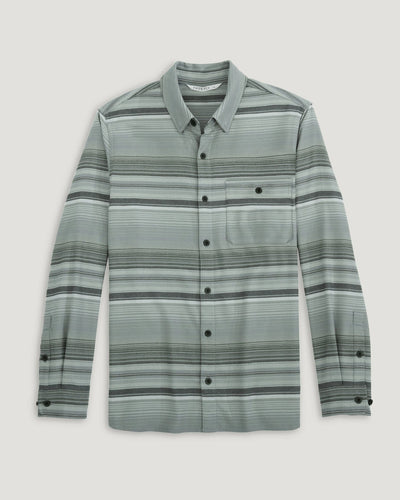 Free Fly Men's Seawool Flannel Shirt in Sagebrush Stripe