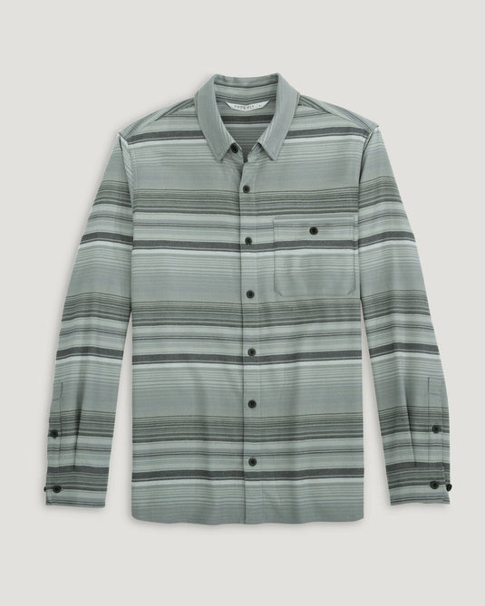 Free Fly Men's Seawool Flannel Shirt in Sagebrush Stripe
