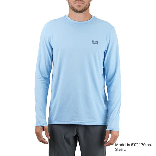 AFTCO Air-O Mesh Longsleeve Sun Protection Shirt - Men's Airy Blue Heather / LRG