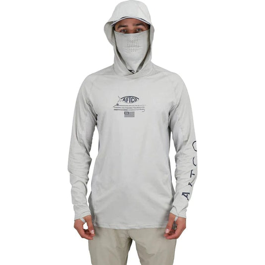 Aftco Barracuda Geo Cool Fishing Hoodie & Mask - Men's Aftco