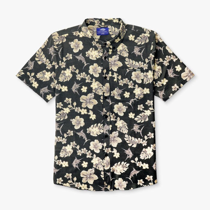 Load image into Gallery viewer, Black / MED Aftco Men&#39;s Boatbar Short Sleeve Shirt in Black Aftco Men&#39;s Boatbar Short Sleeve Shirt in Black Aftco
