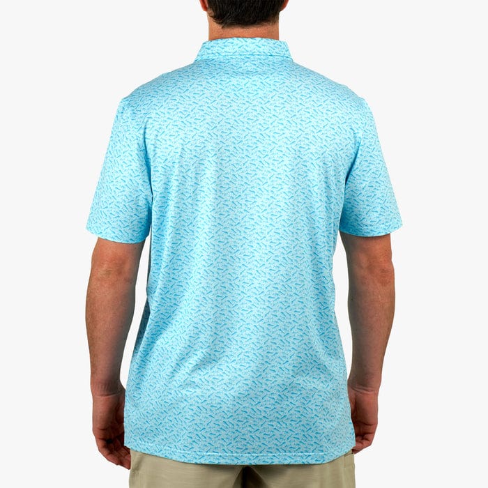 Load image into Gallery viewer, Aftco Men&#39;s Cypress Printed Short Sleeve Polo in Splish Splash Aftco Men&#39;s Cypress Printed Short Sleeve Polo in Splish Splash Aftco
