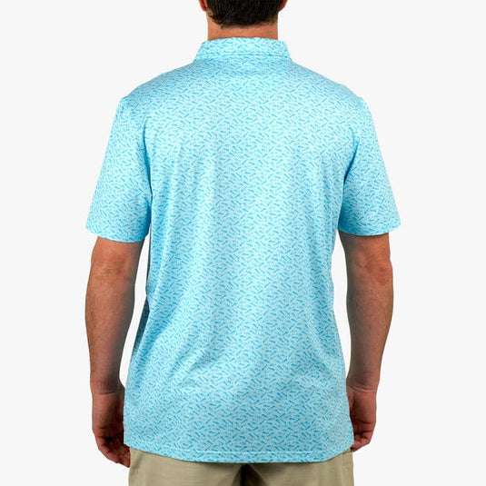 Aftco Men's Cypress Printed Short Sleeve Polo in Splish Splash Aftco Men's Cypress Printed Short Sleeve Polo in Splish Splash Aftco