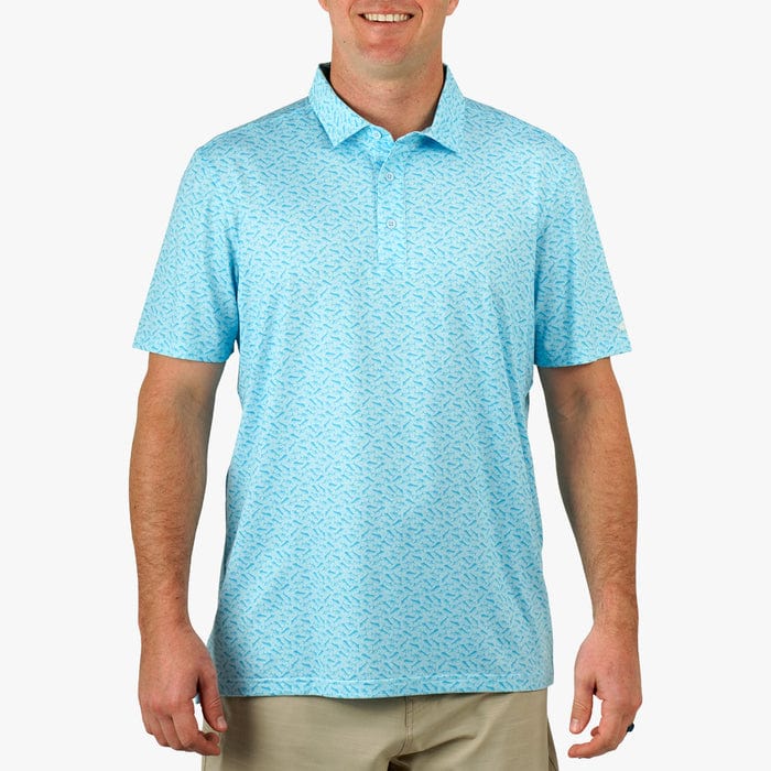 Load image into Gallery viewer, Aftco Men&#39;s Cypress Printed Short Sleeve Polo in Splish Splash Aftco Men&#39;s Cypress Printed Short Sleeve Polo in Splish Splash Aftco

