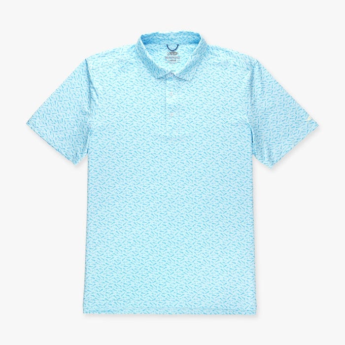 Load image into Gallery viewer, Splish Splash / MED Aftco Men&#39;s Cypress Printed Short Sleeve Polo in Splish Splash Aftco Men&#39;s Cypress Printed Short Sleeve Polo in Splish Splash Aftco
