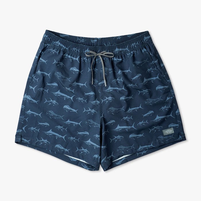 Load image into Gallery viewer, Deep Navy / MED Aftco Men&#39;s Strike Swim Short Print in Deep Navy Aftco Men&#39;s Strike Swim Short Print in Deep Navy Aftco
