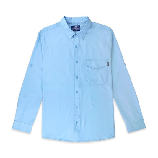 Airy Blue / MED Aftco Palomar Tech Longsleeve Vented Fishing Shirt - Men's Aftco