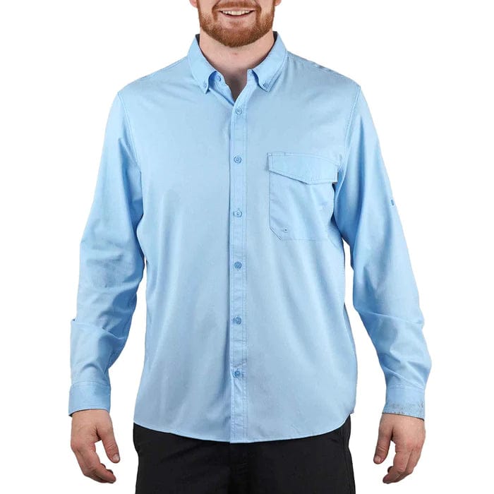 AFTCO Palomar Tech Longsleeve Vented Fishing Shirt - Men's Airy Blue / XXL