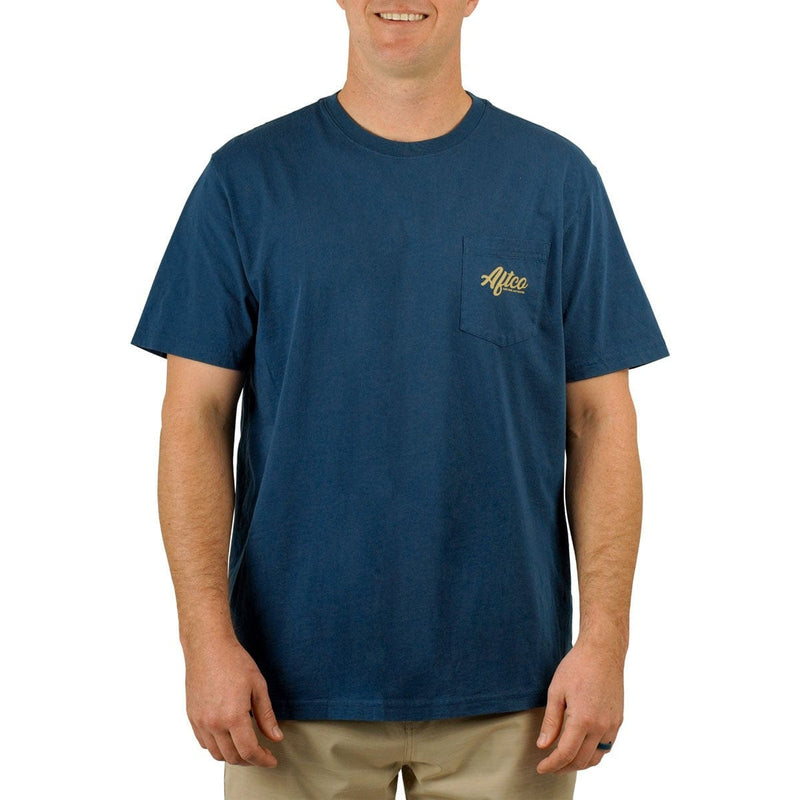 Load image into Gallery viewer, Aftco Top View Short Sleeve Shirt in Naval Aftco Top View Short Sleeve Shirt in Naval Aftco

