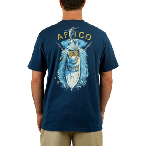 Load image into Gallery viewer, Naval / MED Aftco Top View Short Sleeve Shirt in Naval Aftco Top View Short Sleeve Shirt in Naval Aftco
