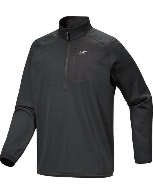 Black / MED Arc'Teryx Delta 1/2 Zip Neck - Men's Arcteryx